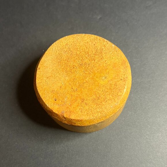 Vintage Round Natural Stone Castillo De Las Siete Munecas Mexican Trinket Box - Picture 7 of 7